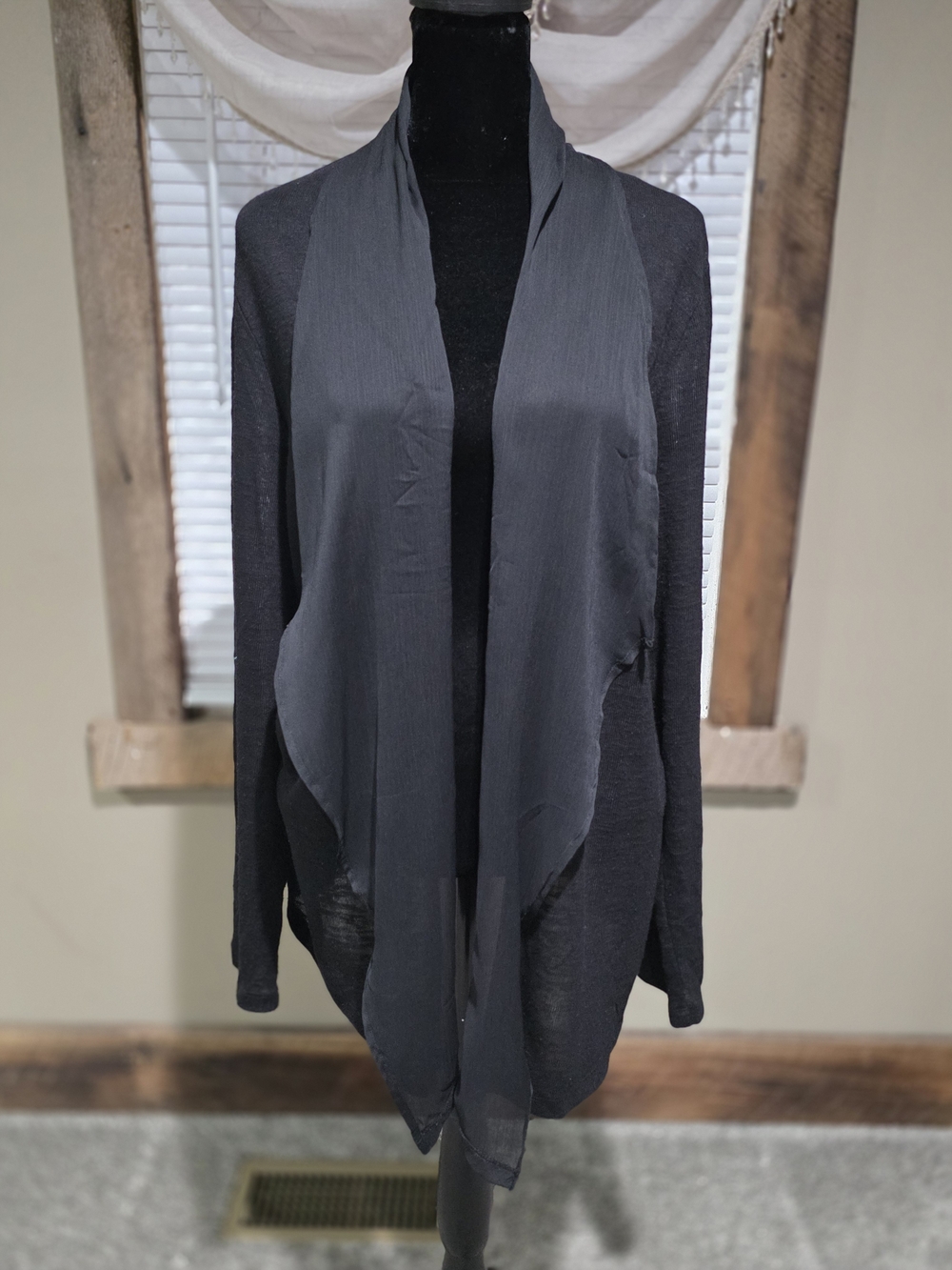 croft & barrow Black Open Drape Cardigan Blazer